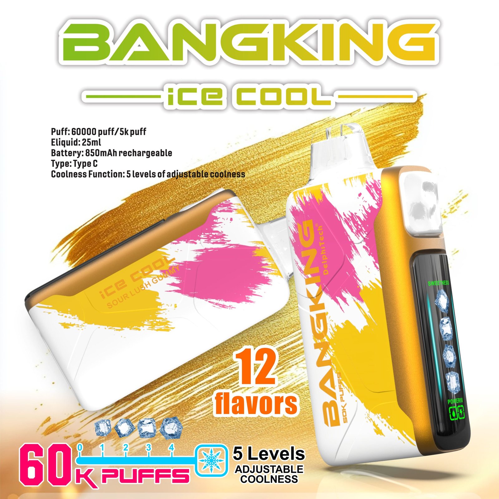 ❄️ Bang King Ice Cool 60000口 |5 段可調冰感 × 超強續航電子煙