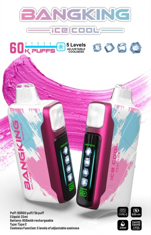 ❄️ Bang King Ice Cool 60000口 |5 段可調冰感 × 超強續航電子煙 - 图片 2